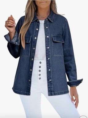 Luvamia denim jacket women’s trendy long sleeve button down